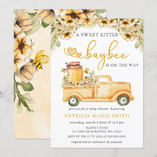 Sweet Baybee Is On The Way Honeybee Baby Shower Invitation