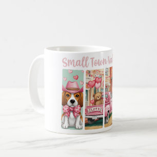 Sweet Beagle Pink Vintage Truck Valentine Coffee Mug