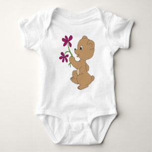 Sweet Bear Art Hand Drawn Baby Brown Bear Art Bodysuit