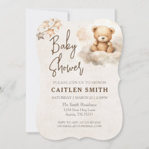 Sweet Bear Neutral Baby Shower Invitation