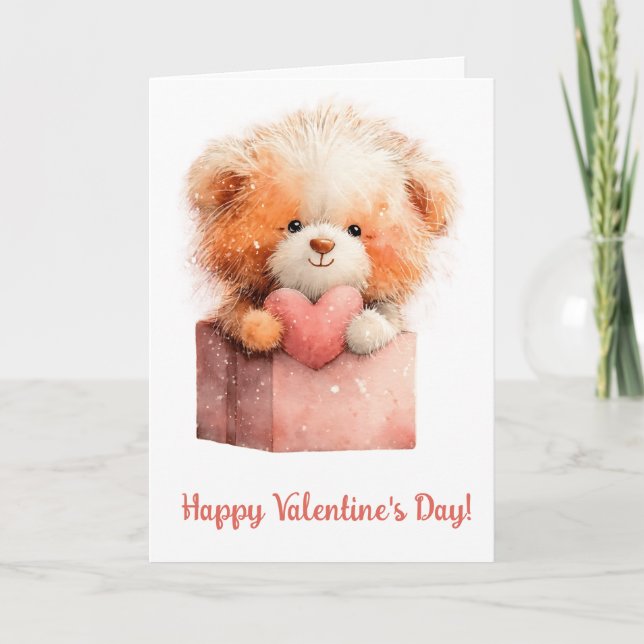 Sweet Bear Valentine Gift Art Card (Front)