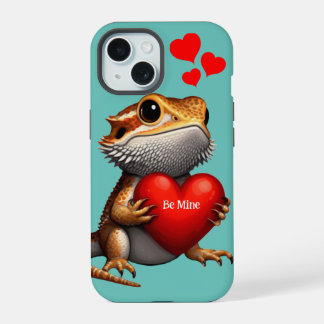 Sweet Bearded Dragon Green Valentine iPhone 15 Case