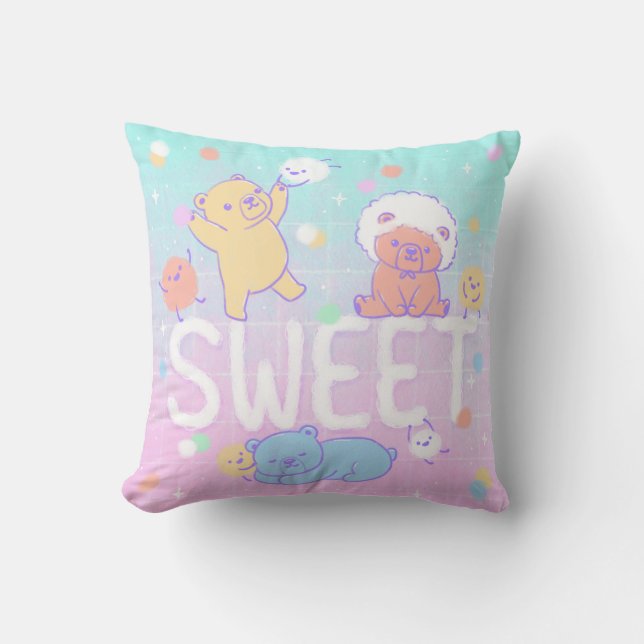 Sweet Bears with Fluffy Monsters Cushion (Front)