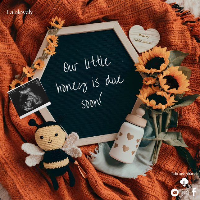 Sweet bee and sunflowers pregnancy announcement  (Creator Uploaded)