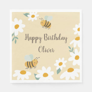 Sweet Bee Birthday Napkin