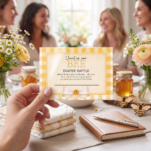 Sweet Bee coquette Baby Shower diaper raffle Card