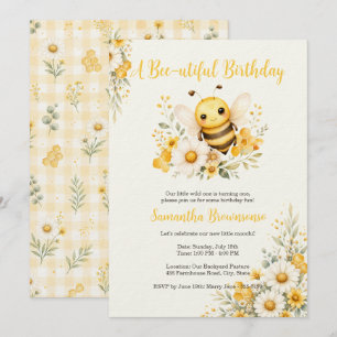 Sweet Bee First Birthday Invitation
