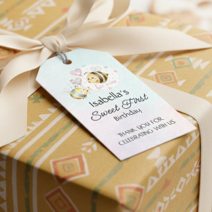 Sweet Bee First Birthday Personalized  Gift Tags
