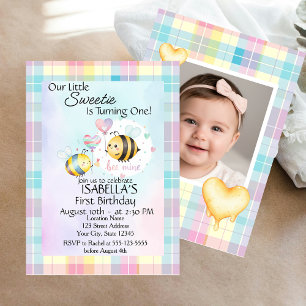 Sweet Bee First Birthday Personalized Invite