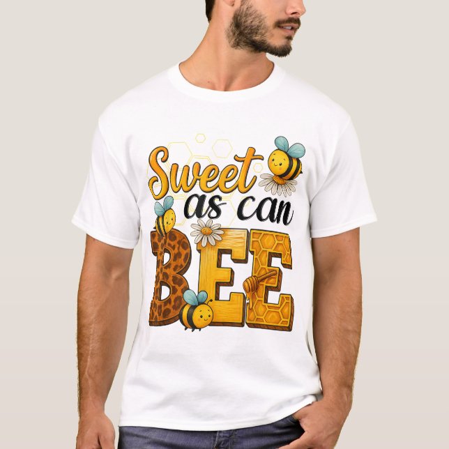  Sweet Bee Honeycomb Flower Boys Girls Family  T-Shirt (Front)