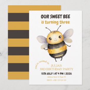 Sweet Bee Kid's Birthday Party Invitation