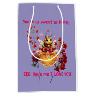 Sweet BEE mine-BEE lieve me i love you Medium Gift Bag