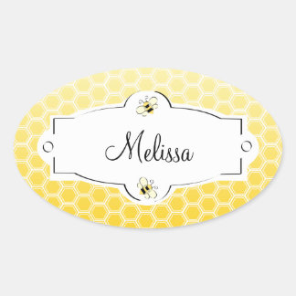 Sweet Bee Oval Sticker