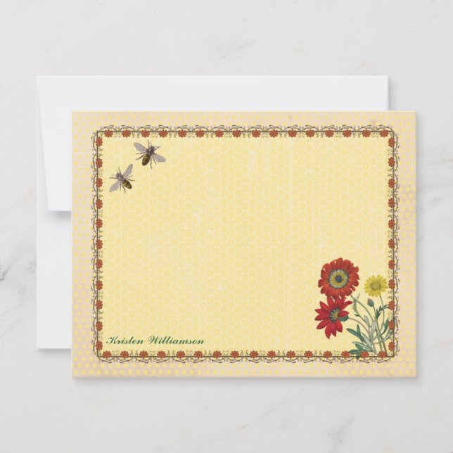 Sweet Bee Personalised Note Cards (Front)