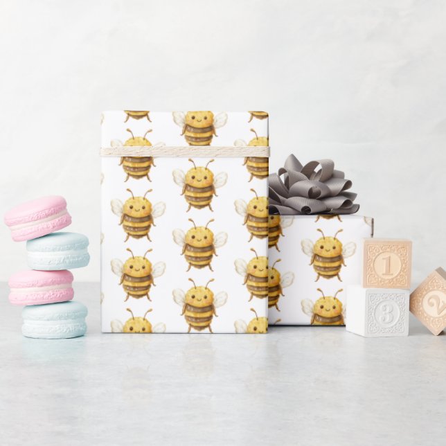 Sweet Bees Baby Shower Wrapping Paper (Baby Shower)