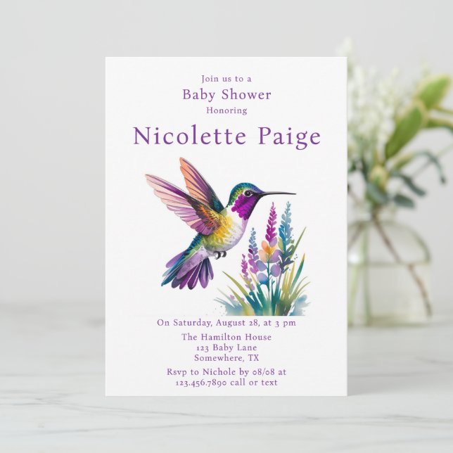 Sweet Beginning: A Baby Shower Celebration  Invitation (Standing Front)