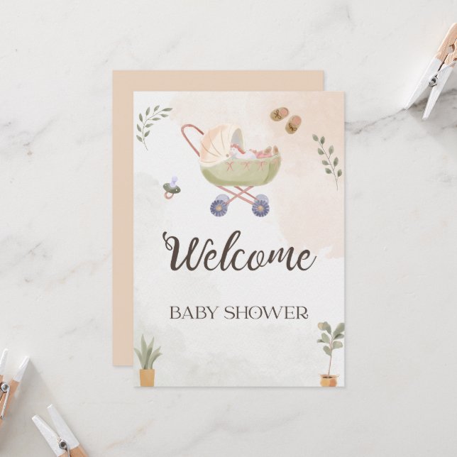 Sweet Beginnings Baby Shower Collection Invitation (Front/Back In Situ)