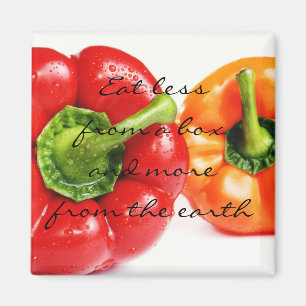 Sweet Bell Peppers Eat more from the earth Magnet