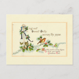 Sweet Bells Vintage Christmas Postcard