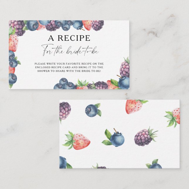 Sweet berries - Recipe for the bride to be Enclosure Card (Front/Back)