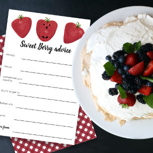 Sweet berry advice baby shower game 