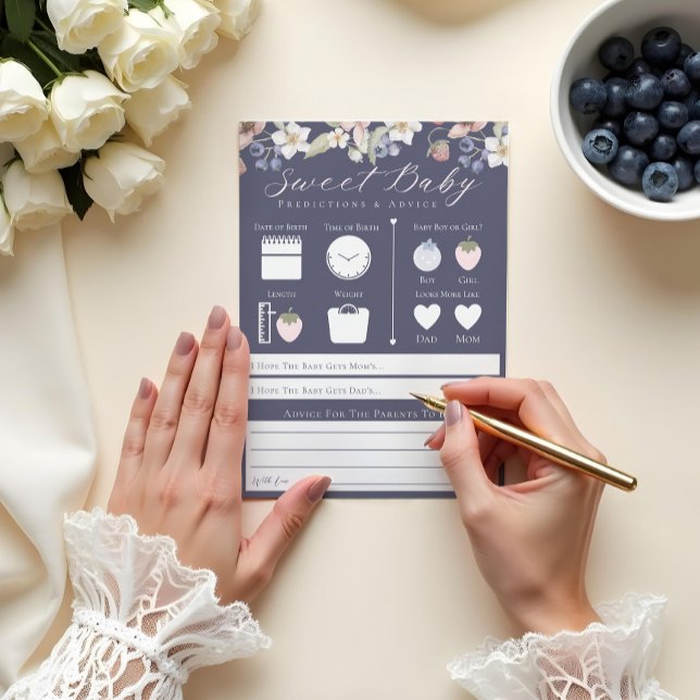 Sweet Berry Baby Predictions & Advice Game Card (Creator Uploaded)