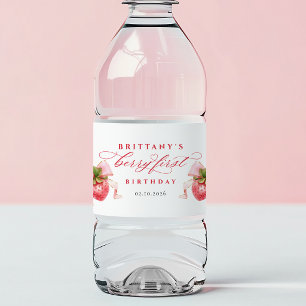 Sweet Berry First Birthday Water Bottle Labels