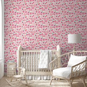 Sweet Berry Floral Delight Wallpaper