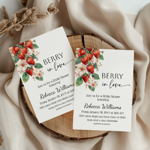 Sweet Berry in Love Strawberry Bridal Shower Invitation