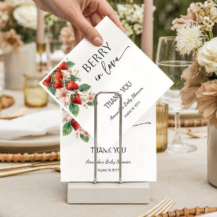 Sweet Berry in Love Strawberry Bridal Shower Napkin