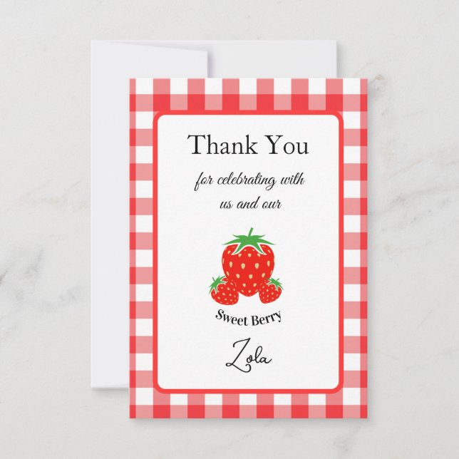 Sweet Berry Thank You Card for Kids (Front)