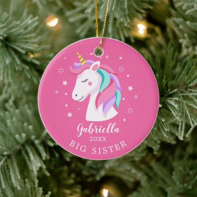 Sweet Big Sister Unicorn Christmas Ornament (Tree)