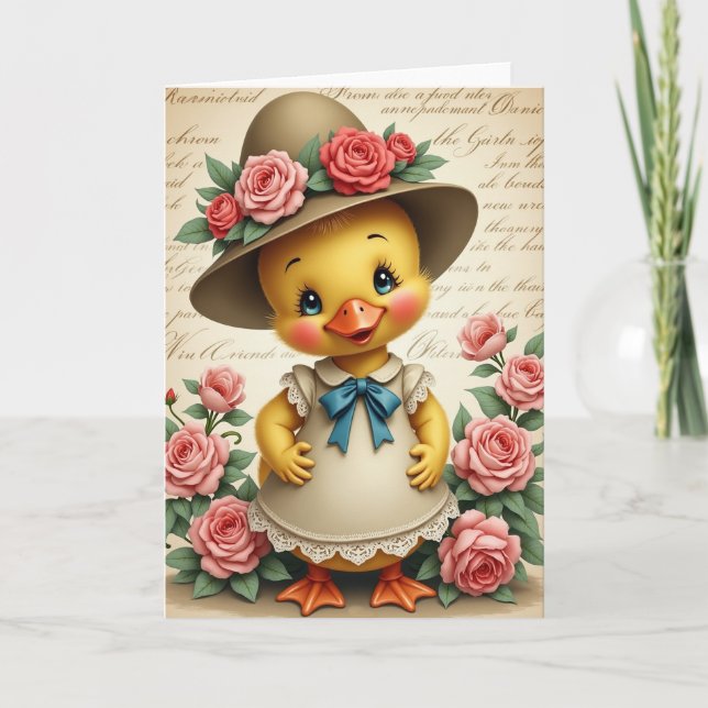 Sweet Bird And Roses Card (Front)