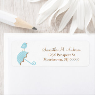 Sweet Bird and Umbrella Return Address Labels