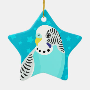Sweet Bird Parakeet Ceramic Tree Decoration