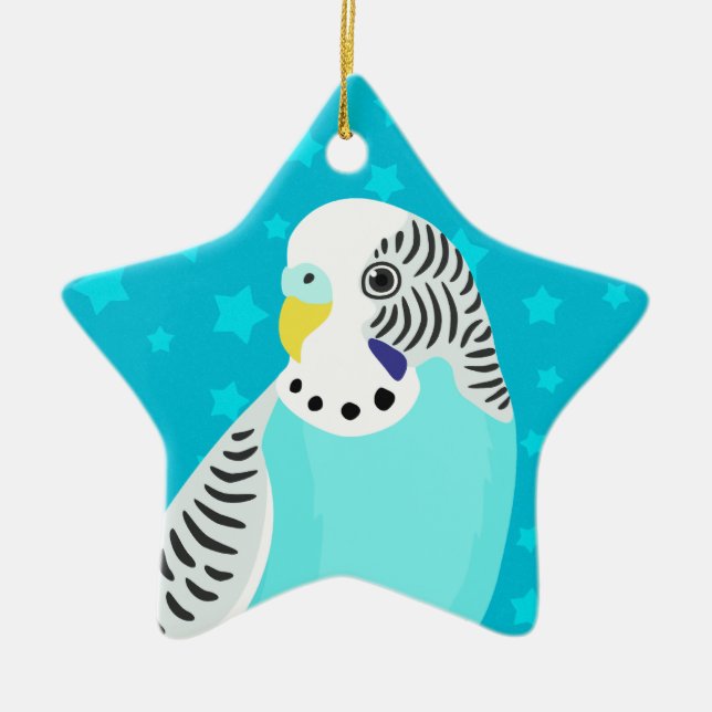 Sweet Bird Parakeet Ceramic Tree Decoration (Front)