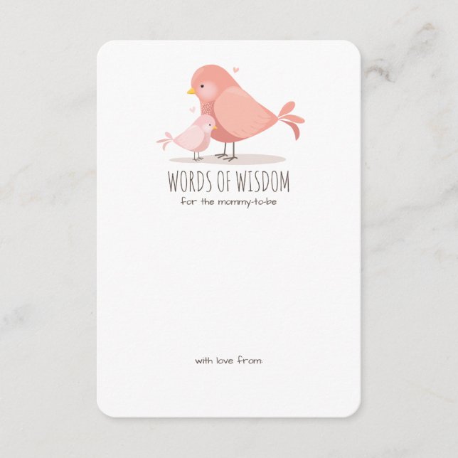 Sweet Birdie Baby Girl New Mum Advice Insert (Front)