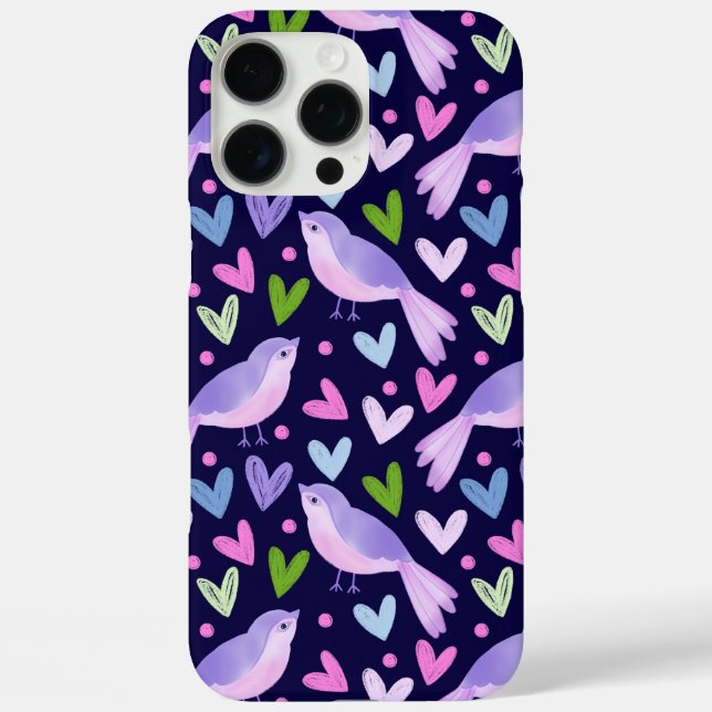 sweet birds and hearts design Case-Mate iPhone case (Back)