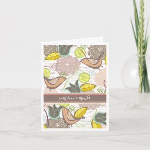 Sweet Birds Floral Garden Thank You Photo Card