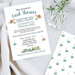 Sweet Birds Watercolor Birthday Card Shower