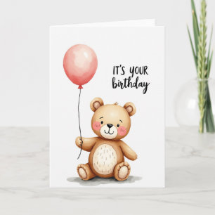 Sweet Birthday Bear Balloon Card