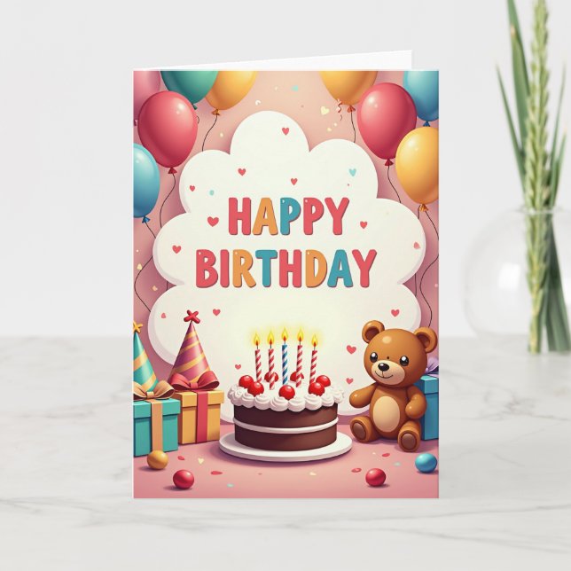 Sweet Birthday Bear Card (Front)
