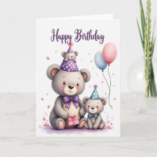 Sweet Birthday Bear Trio Card