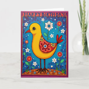 Sweet Birthday Bird Art Card