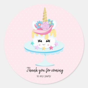Sweet birthday cake - choose background colour classic round sticker