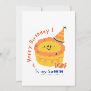 Sweet Birthday Cake Design for Your Special One Thank You Card