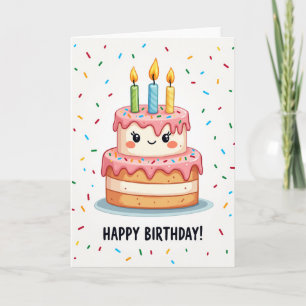 Sweet Birthday Cake Face Card