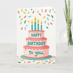 Sweet Birthday Cake Flames Card