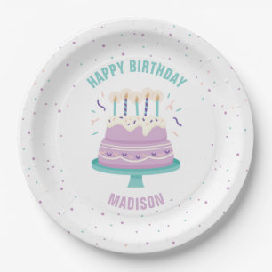 Sweet Birthday Cake Kids Birthday Party Paper Plate