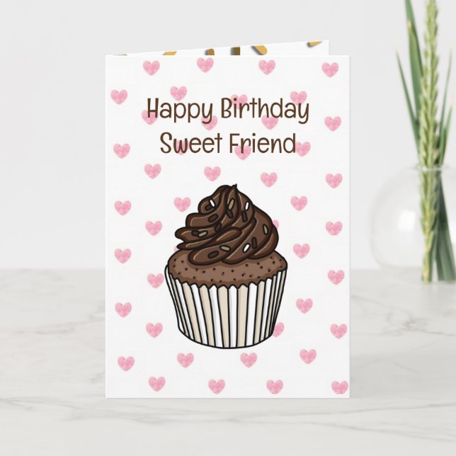 Sweet Birthday Card for Her | Birthday CupCake  (Front)